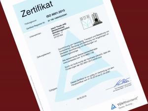 Rezertifizierung Bestattungsinstitut Zertifikat Qualitätssiegel TÜV Rheinland ISO 9001 2015